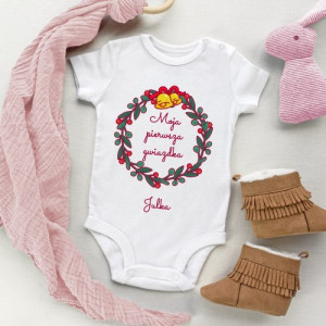 Body niemowlęce r. 74 z nadrukiem na święta - Pierwsza gwiazdka