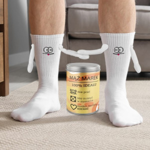 Śmieszne skarpety męskie w puszce dla męża - Ideał w każdym calu