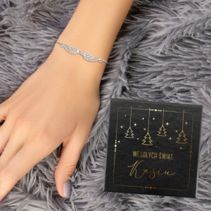 Bransoletka srebrna pr. 925 skrzydła dla niej na święta - Anielski blask