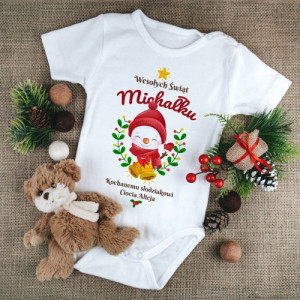 Body niemowlęce r. 68 z nadrukiem dla chłopca na święta - Słodziak