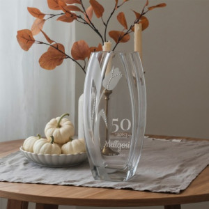 Wazon z grawerem na 50 urodziny dla niej - Błyszczący jubileusz
