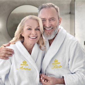 Szlafroki dla pary dziadków z haftem - Familijne ciepło