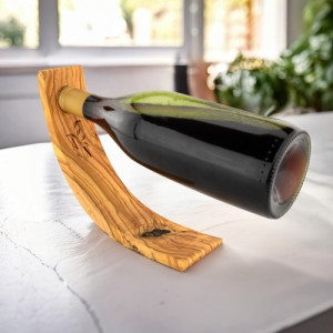 Stojak na wino drewniany z grawerem - Sommelier