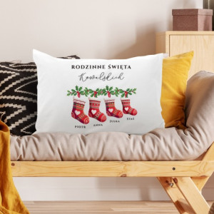 Poduszka świąteczna z nadrukiem - Rodzinne święta