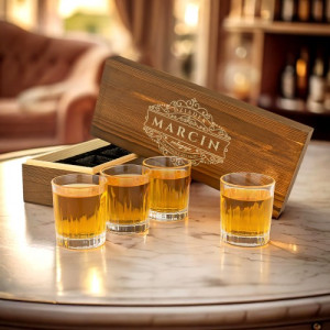 Kieliszki do wódki w pudełku z grawerem dla dziadka - Chwila relaksu