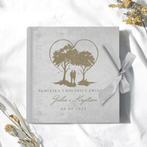 Album na zdjęcia welurowy z grawerem na 5 rocznicę ślubu - Czas miłości