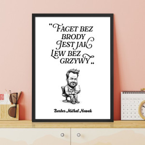 Plakat w ramce (30x40 cm) dla barbera - Symbol męskości