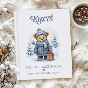 Księga baśni Jaś i Małgosia z nadrukiem na święta - Śnieżny miś