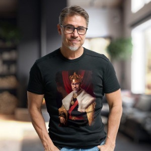 Koszulka męska z nadrukiem portretu Rozmiar M - Królewskie życie