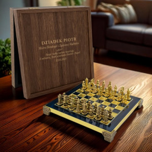 Szachy metalowe z grawerem dla dziadka - Życiowa mądrość