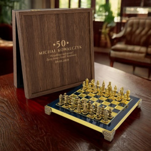 Szachy metalowe z grawerem na 50 urodziny - Urodzinowa strategia