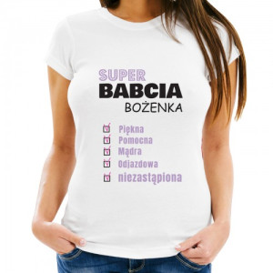 Koszulka z nadrukiem dla babci Rozmiar M - Superowa