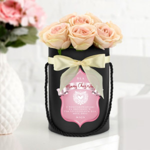Flower box ze sztucznymi kwiatami na podziękowanie - Twoja obecność