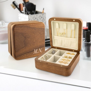 Szkatułka na biżuterię drewniana z nadrukiem - Diamentowe marzenia