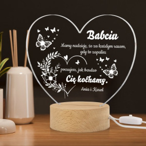 Lampka LED z nadrukiem dla babci - Kochamy Cię