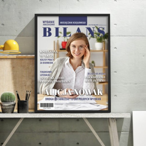 Okładka gazety ze zdjęciem dla księgowej - Bilans