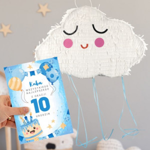 Piniata urodzinowa i kartka z życzeniami dla chłopca - Ahoj przygodo!