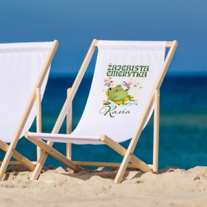 Leżak plażowy z nadrukiem dla emerytki - Żajebista emerytka