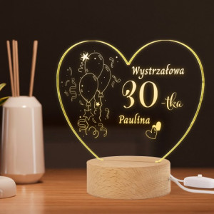 Lampka LED z nadrukiem na 30 urodziny dla niej - Jesteś wystrzałowa