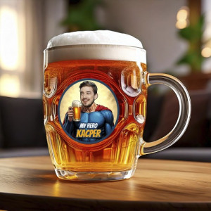 Kufel do piwa z nadrukiem dla faceta - Super hero