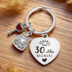 Brelok do kluczy z grawerem na 30 urodziny - Klucz do trzydziestki