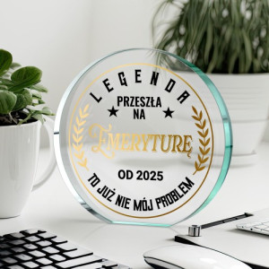 Statuetka szklana z nadrukiem na emeryturę - To nie mój problem