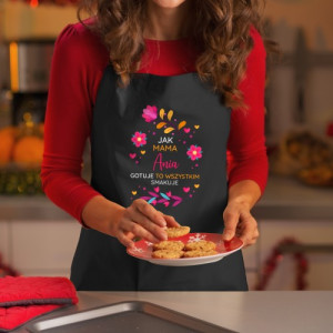 Fartuch kuchenny z nadrukiem dla mamy - Jak mama gotuje