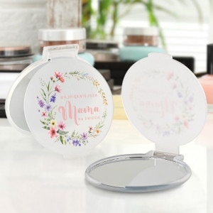 Lusterko kieszonkowe z nadrukiem dla mamy - Najpiękniejsza mama