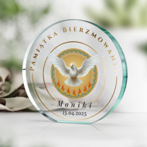 Statuetka szklana z nadrukiem na bierzmowanie - Duchowa ścieżka