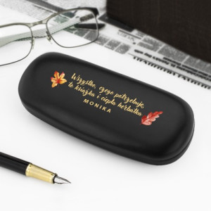 Etui na okulary z nadrukiem dla jesieniary - Książka i herbatka