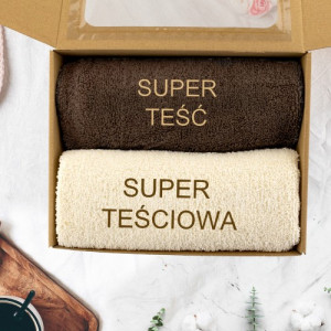 Komplet ręczników z haftem (50x100 cm) dla teściów - Harmonia