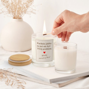 Świeca sojowa zapachowa z nadrukiem na emeryturę - Nie mój problem