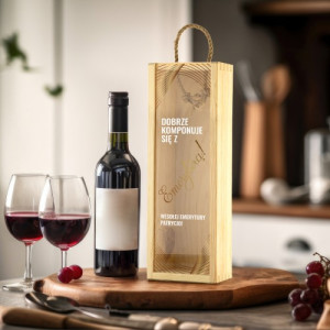 Skrzynka na wino z nadrukiem dla emeryta - Harmonia