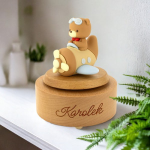 Pozytywka drewniana z grawerem dla chłopca - Marzyciel