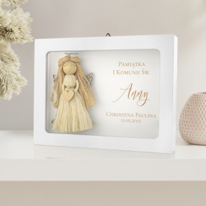 Obrazek anioła na komunię z nadrukiem dla dziewczynki - Anielskie światło