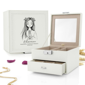 Kuferek na biżuterię z nadrukiem dla dziewczynki - Magiczna skrzynia