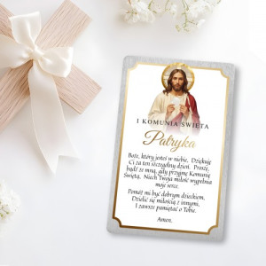 Karta modlitewna na I Komunię Świętą dla chłopca - Szczególny dzień
