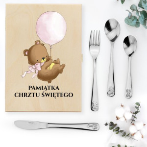 Sztućce dla dzieci w pudełku na chrzest - Mistrz smaku