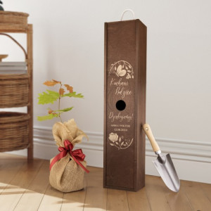 Sadzonka dębu w skrzyni z grawerem dla rodziców - Dziękujemy!