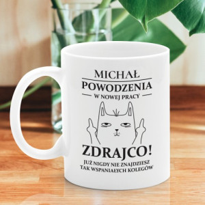 Kubek z nadrukiem dla kolegi na odejście z pracy - Powodzenia!