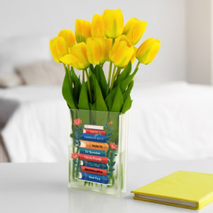 Wazon na kwiaty z nadrukiem dla mola książkowego - Zaczytana