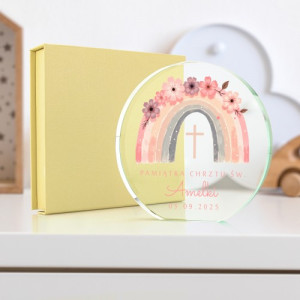 Statuetka szklana z nadrukiem na chrzest dla dziewczynki - Obietnica wiary