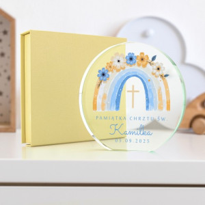 Statuetka szklana z nadrukiem na chrzest dla chłopca - Początek wiary