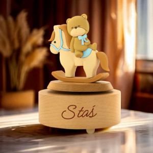 Pozytywka drewniana z grawerem dla chłopca - Rytm przygody