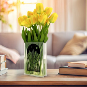 Wazon na kwiaty z nadrukiem dla miłośniczki przyrody - Zielony zakątek