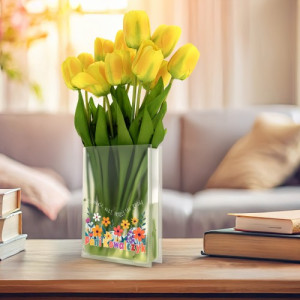 Wazon na kwiaty z nadrukiem dla nauczycielki - Patrzy jak rosną