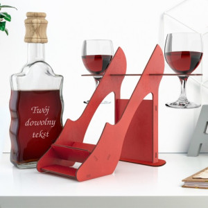 Karafka szpilka z kieliszkami z grawerem - Twój tekst