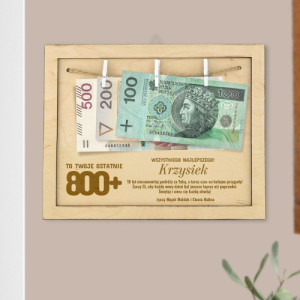 Ramka na pieniądze z grawerem na 18 urodziny - Ostatnie 800plus