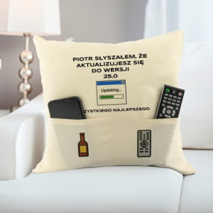 Poduszka z kieszeniami i nadrukiem na 25 urodziny dla niego - Aktualizacja