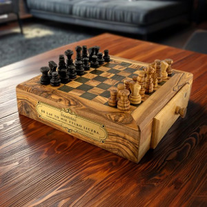Szachy drewniane z grawerem na 50 urodziny dla niego - Strategia